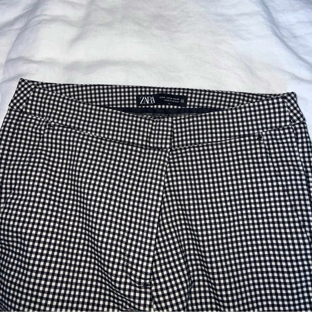 Zara Black and White Checkered Pants
